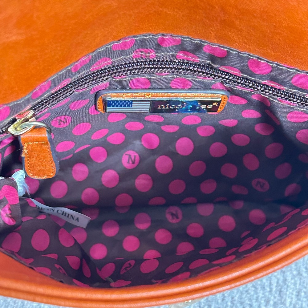 Nicole Lee California Sunset‎ Satchel Crossbody Bag Floral Cactus Print Orange - Picture 7 of 10